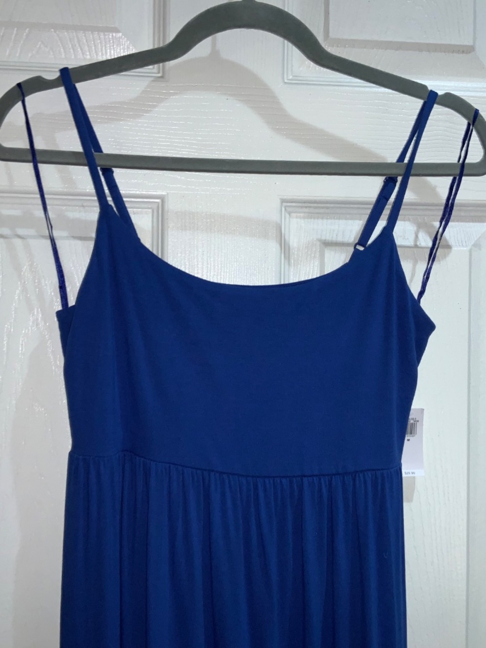 Old Navy Fit & Flare Cami Midi Dress sz M cobalt blue spaghetti straps - Picture 3 of 9